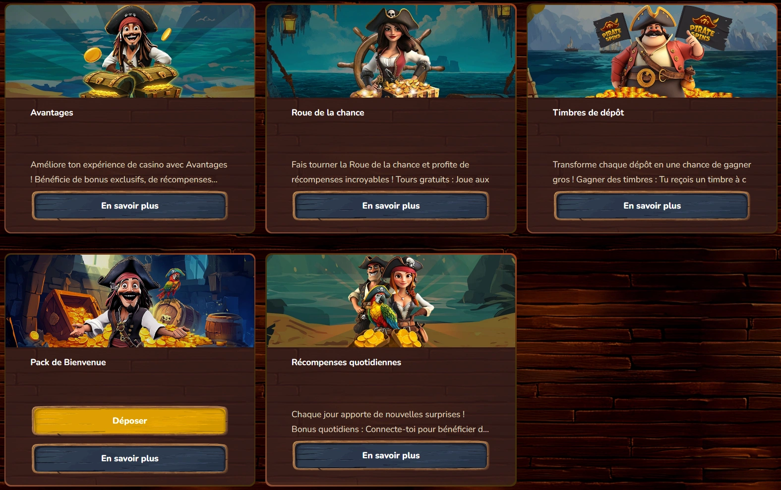 Pirate Spins Bonus et Promotions